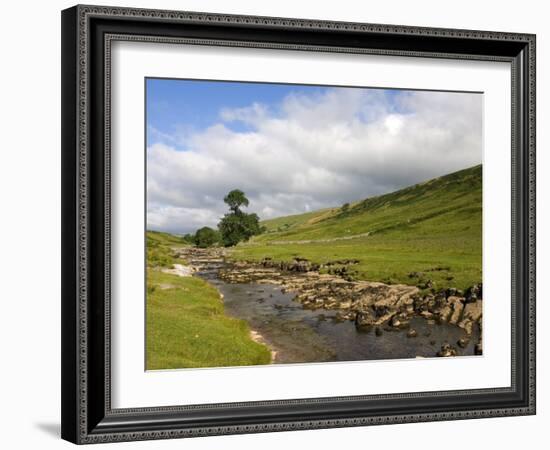 River Wharfe, Upper Wharfedale, Yorkshire Dales National Park, North Yorkshire, England, UK-White Gary-Framed Photographic Print