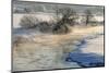 River Whiteadder in snow with steam rising from water-Laurie Campbell-Mounted Photographic Print