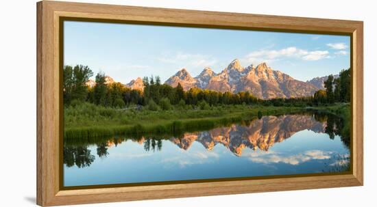 River with Teton Range in the background, Grand Teton National Park, Wyoming, USA-null-Framed Premier Image Canvas