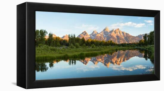 River with Teton Range in the background, Grand Teton National Park, Wyoming, USA-null-Framed Premier Image Canvas