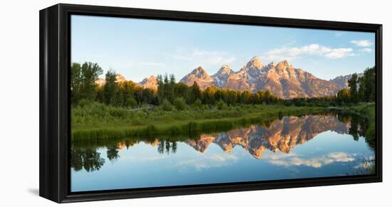 River with Teton Range in the background, Grand Teton National Park, Wyoming, USA-null-Framed Premier Image Canvas