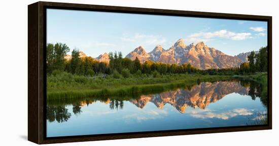 River with Teton Range in the background, Grand Teton National Park, Wyoming, USA-null-Framed Premier Image Canvas