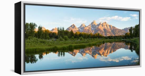 River with Teton Range in the background, Grand Teton National Park, Wyoming, USA-null-Framed Premier Image Canvas