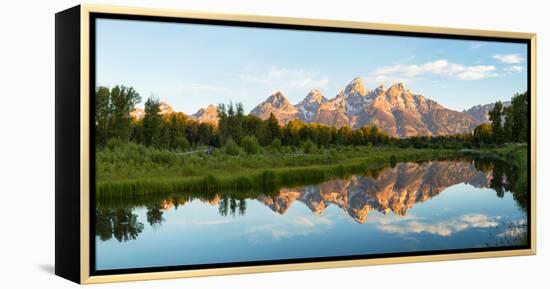 River with Teton Range in the background, Grand Teton National Park, Wyoming, USA-null-Framed Premier Image Canvas