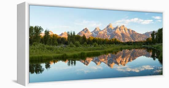 River with Teton Range in the background, Grand Teton National Park, Wyoming, USA-null-Framed Premier Image Canvas