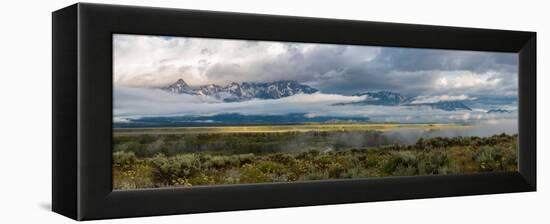 River with Teton Range in the background, Grand Teton National Park, Wyoming, USA-null-Framed Premier Image Canvas