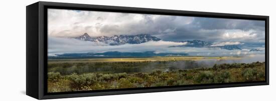 River with Teton Range in the background, Grand Teton National Park, Wyoming, USA-null-Framed Premier Image Canvas