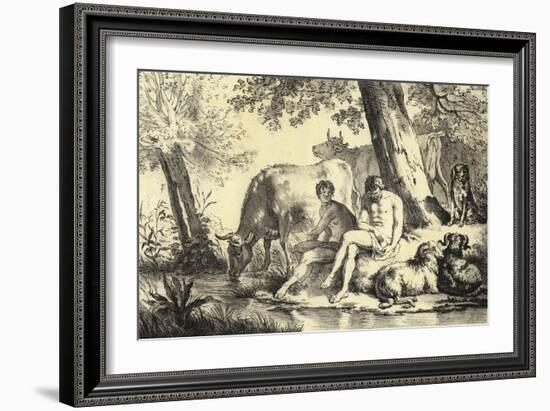 Riverbank Scene-Adriaen van de Velde-Framed Giclee Print