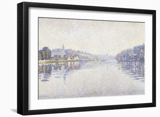 Riverbank, the Seine at Herblay-Paul Signac-Framed Art Print