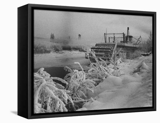 Riverboat and Plenty of Snow in Fairbanks-Nat Farbman-Framed Premier Image Canvas