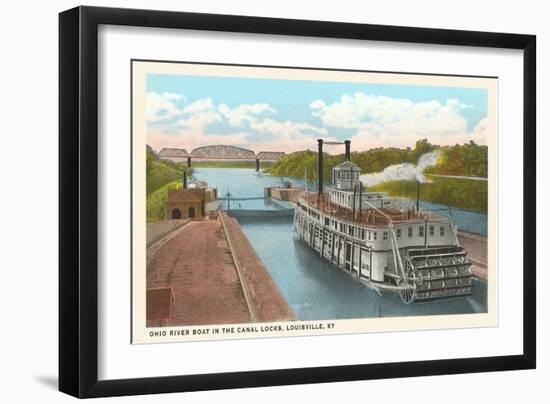 Riverboat in Locks, Louisville, Kentucky-null-Framed Art Print