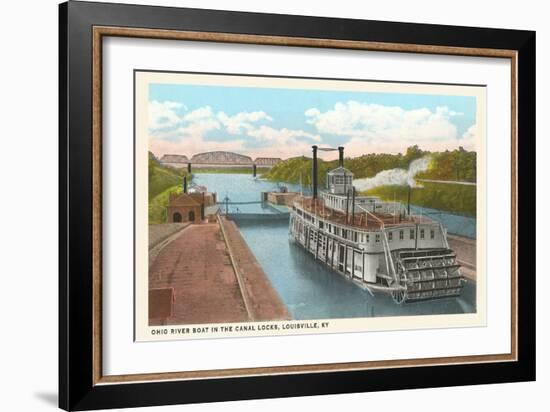 Riverboat in Locks, Louisville, Kentucky-null-Framed Art Print