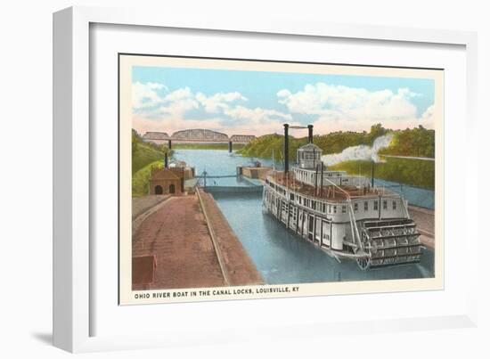 Riverboat in Locks, Louisville, Kentucky-null-Framed Art Print