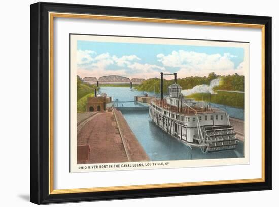 Riverboat in Locks, Louisville, Kentucky-null-Framed Art Print