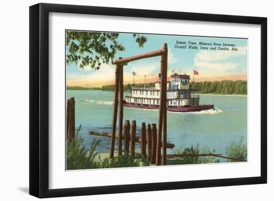 Riverboat on Missouri River, Omaha, Nebraska-null-Framed Art Print