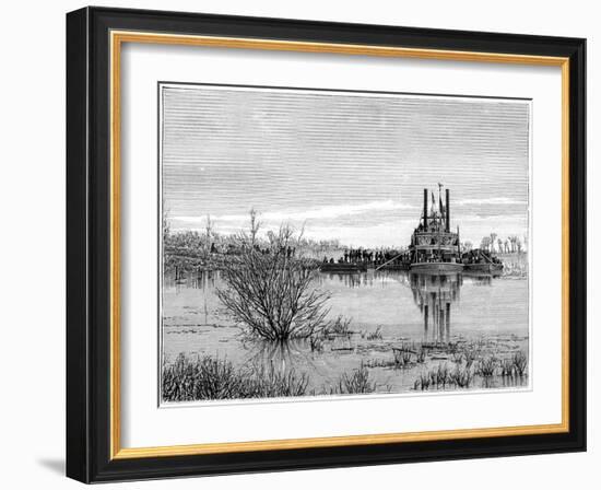 Riverboat on the Red River, Canada, 19th Century-Taylor-Framed Giclee Print