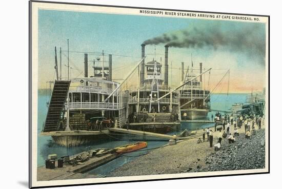 Riverboats, Cape Girardeau, Missouri-null-Mounted Art Print