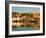 Riverboats, Mississippi River, and Historic Julien Hotel, Dubuque, Iowa-Walter Bibikow-Framed Photographic Print