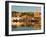 Riverboats, Mississippi River, and Historic Julien Hotel, Dubuque, Iowa-Walter Bibikow-Framed Photographic Print