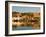 Riverboats, Mississippi River, and Historic Julien Hotel, Dubuque, Iowa-Walter Bibikow-Framed Photographic Print