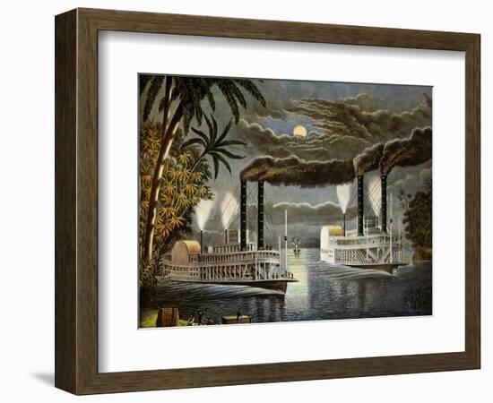 Riverboats on the Mississippi, Ca. 1850S-null-Framed Premium Giclee Print