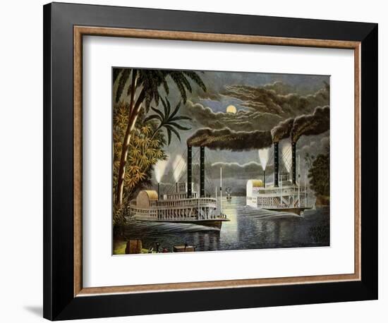 Riverboats on the Mississippi, Ca. 1850S-null-Framed Premium Giclee Print