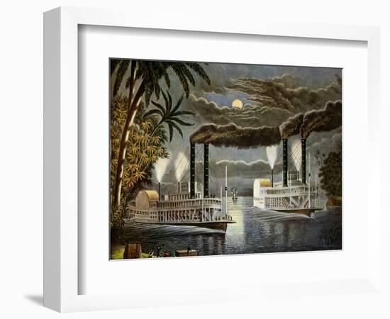 Riverboats on the Mississippi, Ca. 1850S-null-Framed Premium Giclee Print