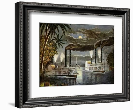 Riverboats on the Mississippi, Ca. 1850S-null-Framed Premium Giclee Print