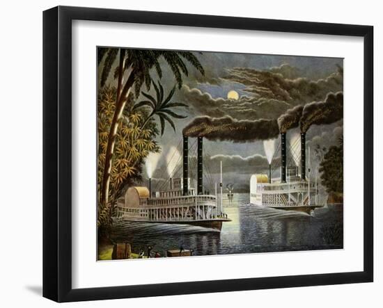 Riverboats on the Mississippi, Ca. 1850S-null-Framed Art Print