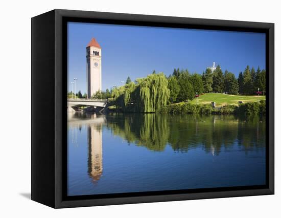 Riverfront Park with Clock Tower and Spokane River, Spokane, Washington-Jamie & Judy Wild-Framed Premier Image Canvas