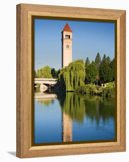 Riverfront Park with Clock Tower and Spokane River, Spokane, Washington-Jamie & Judy Wild-Framed Premier Image Canvas