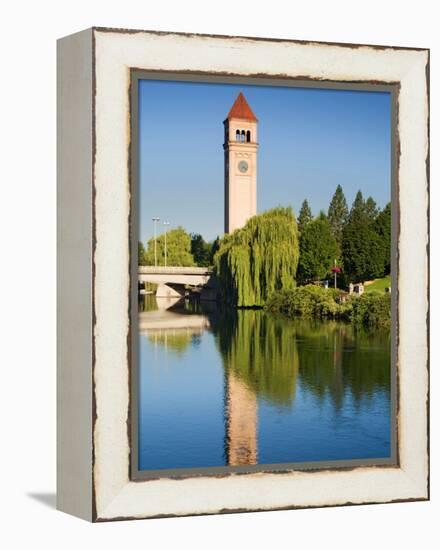 Riverfront Park with Clock Tower and Spokane River, Spokane, Washington-Jamie & Judy Wild-Framed Premier Image Canvas