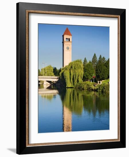 Riverfront Park with Clock Tower and Spokane River, Spokane, Washington-Jamie & Judy Wild-Framed Photographic Print