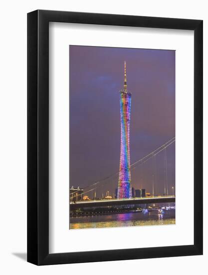 Riverfront View of 600 Meter High Canton Tower, Guangzhou, China-Stuart Westmorland-Framed Photographic Print