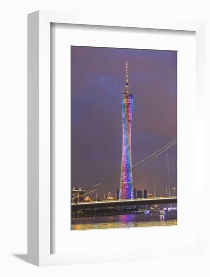 Riverfront View of 600 Meter High Canton Tower, Guangzhou, China-Stuart Westmorland-Framed Photographic Print