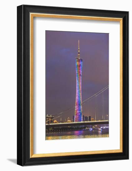 Riverfront View of 600 Meter High Canton Tower, Guangzhou, China-Stuart Westmorland-Framed Photographic Print