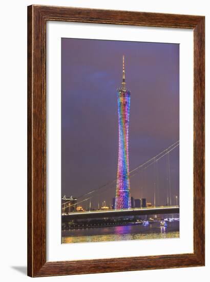 Riverfront View of 600 Meter High Canton Tower, Guangzhou, China-Stuart Westmorland-Framed Photographic Print