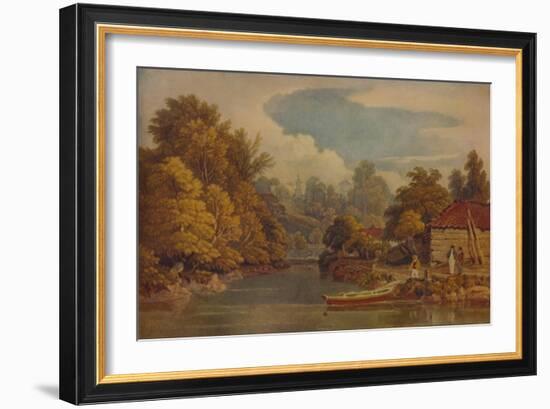 'Riverside', 19th century, (1935)-William Havell-Framed Giclee Print