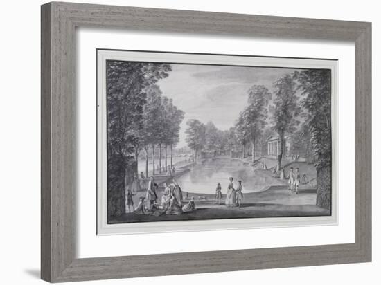 Riverside Basin, Lord Burlington's Chiswick Villa (Pen and Ink with Wash on Paper)-Jacques Rigaud-Framed Giclee Print
