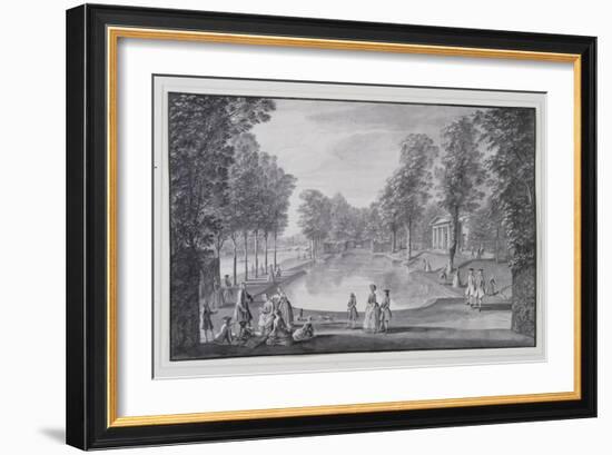 Riverside Basin, Lord Burlington's Chiswick Villa (Pen and Ink with Wash on Paper)-Jacques Rigaud-Framed Giclee Print