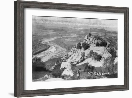 Riverside, CA Mt. Rubidoux Aerial View Photograph - Riverside, CA-Lantern Press-Framed Art Print