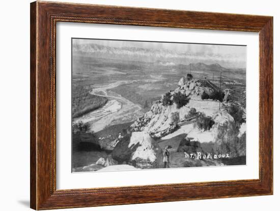 Riverside, CA Mt. Rubidoux Aerial View Photograph - Riverside, CA-Lantern Press-Framed Art Print