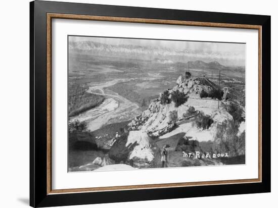 Riverside, CA Mt. Rubidoux Aerial View Photograph - Riverside, CA-Lantern Press-Framed Art Print