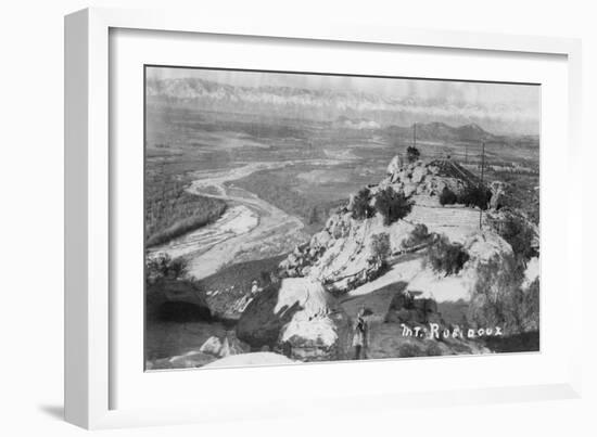 Riverside, CA Mt. Rubidoux Aerial View Photograph - Riverside, CA-Lantern Press-Framed Art Print