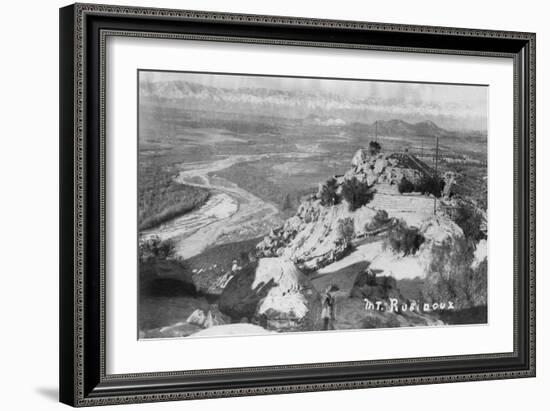 Riverside, CA Mt. Rubidoux Aerial View Photograph - Riverside, CA-Lantern Press-Framed Art Print