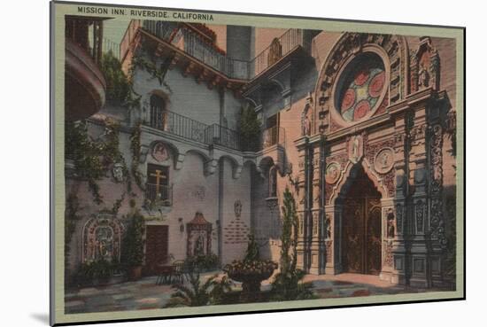 Riverside, CA - View of Mission Inn Courtyard-Lantern Press-Mounted Art Print