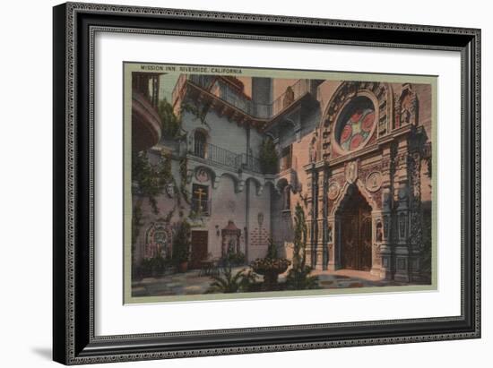 Riverside, CA - View of Mission Inn Courtyard-Lantern Press-Framed Art Print