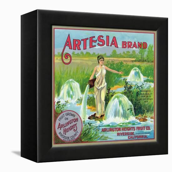 Riverside, California, Artesia Brand Citrus Label-Lantern Press-Framed Stretched Canvas