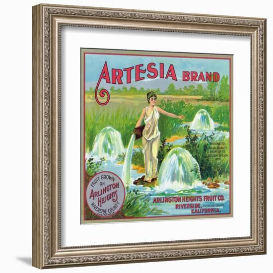 Riverside, California, Artesia Brand Citrus Label-Lantern Press-Framed Art Print