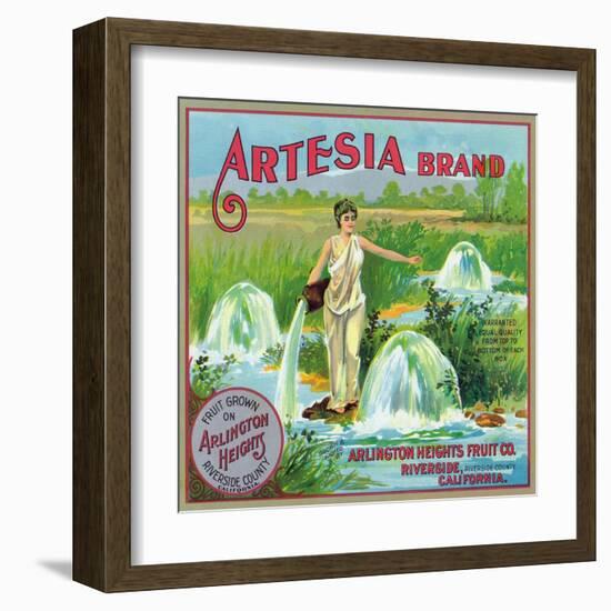 Riverside, California, Artesia Brand Citrus Label-Lantern Press-Framed Art Print